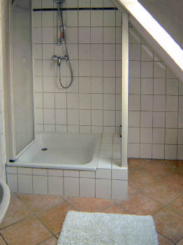 Duschkabine im Bad der Wohnung 1 Gutshaus Losentitz Rgen