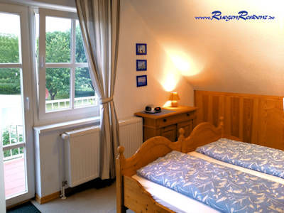 Blick von der Dachgalerie ins Schlafzimmer Nr.3.