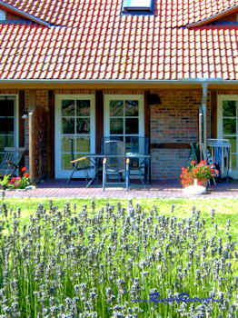 Terrasse mit modernen Gartenmöbeln