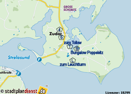 Lageplan privater Ferienwohnungen und Ferienh�user auf www.RuegenResidenz.de