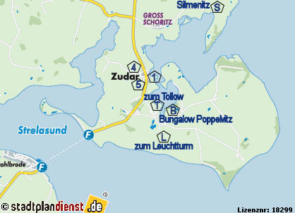 Lageplan privater Ferienwohnungen und Ferienh�user auf www.RuegenResidenz.de