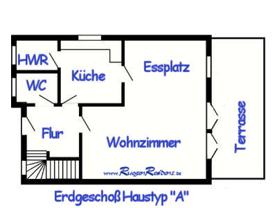 Grundri Erdgescho Haustyp "A" FerienResidenz Losentitz auf Rgen