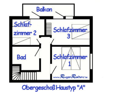 Grundriß Obergeschoß Haustyp "A" FerienResidenz Losentitz auf Rügen