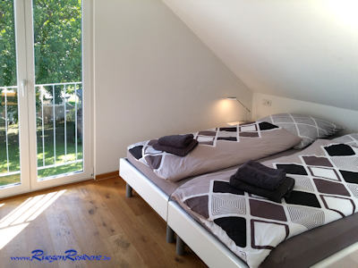 Das zweite Schlafzimmer wahlweise auch mit einzeln stehenden Betten