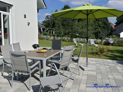 Terrasse des Hauses A Wind&Wellen Lauterbach Rgen
