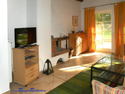 TV und Kamin FeWo Gutshaus Rgen