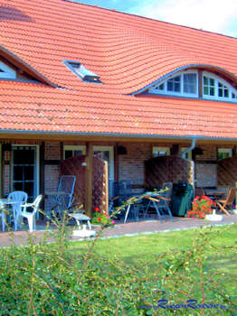 Terrasse der FeWo Nr. 3 im Gutshaus