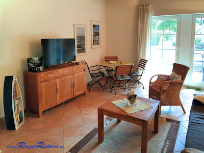 Wohnzimmer FeWo 3 Gutshaus Insel Rgen