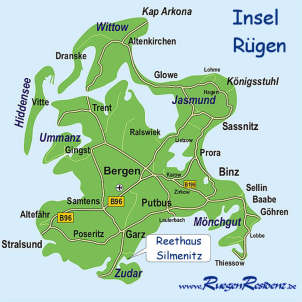Lageplan der Insel Rgen - lizensierte Ausgabe der Firma Hadiko - Kopieren unzulssig!