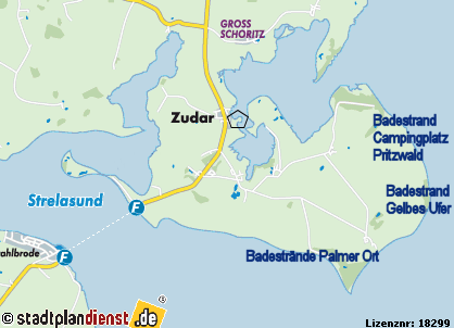 Lageplan Zudar - lizensierte Ausgabe von Stadtplandienst - Kopieren unzulssig!