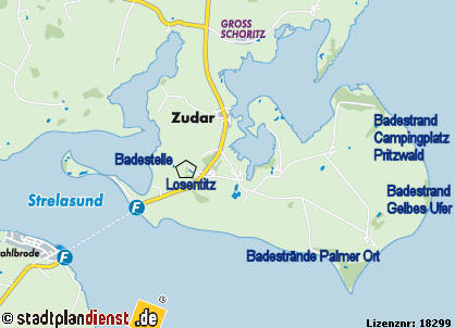 Lageplan Zudar - lizensierte Ausgabe von Stadtplandienst - Kopieren unzulssig!
