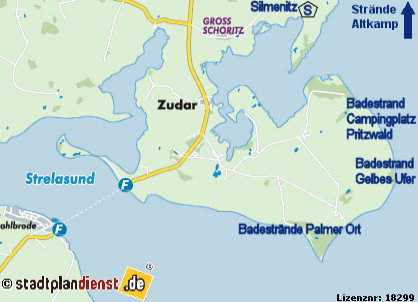 Lageplan Zudar - lizensierte Ausgabe von Stadtplandienst - Kopieren unzulssig!